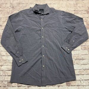 JACHS city smart large 100% cotton gray dress shirt